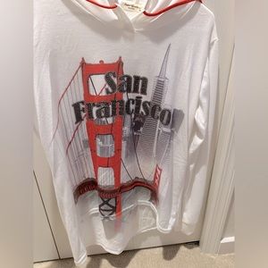 🖤NWOT Sweet Gisele San Fransisco rhinestone hooded top✨🤍